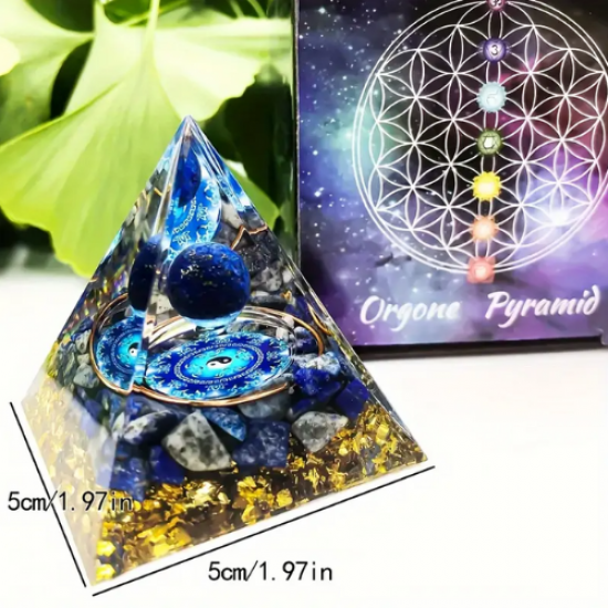 Lapis Lazuli  Bakır Alaşımlı Orgone Enerji Piramidi