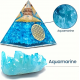 Akuamarin ve Safir Lotus Yaşam Çiçeği Orgone Piramit