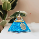 Akuamarin ve Safir Lotus Yaşam Çiçeği Orgone Piramit