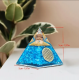 Akuamarin ve Safir Lotus Yaşam Çiçeği Orgone Piramit