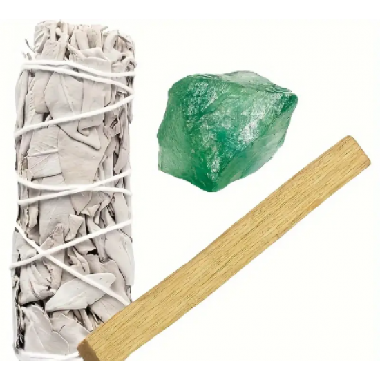 Adaçayı,Aventurin Taşı ve Palo Santo Tütsü Seti